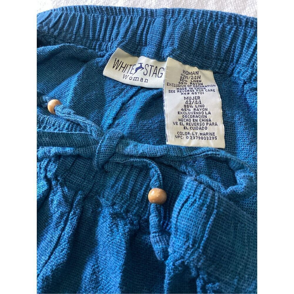 Vintage White Stag 2 Piece Embroidered Capris Pant Set - Picture 8 of 9
